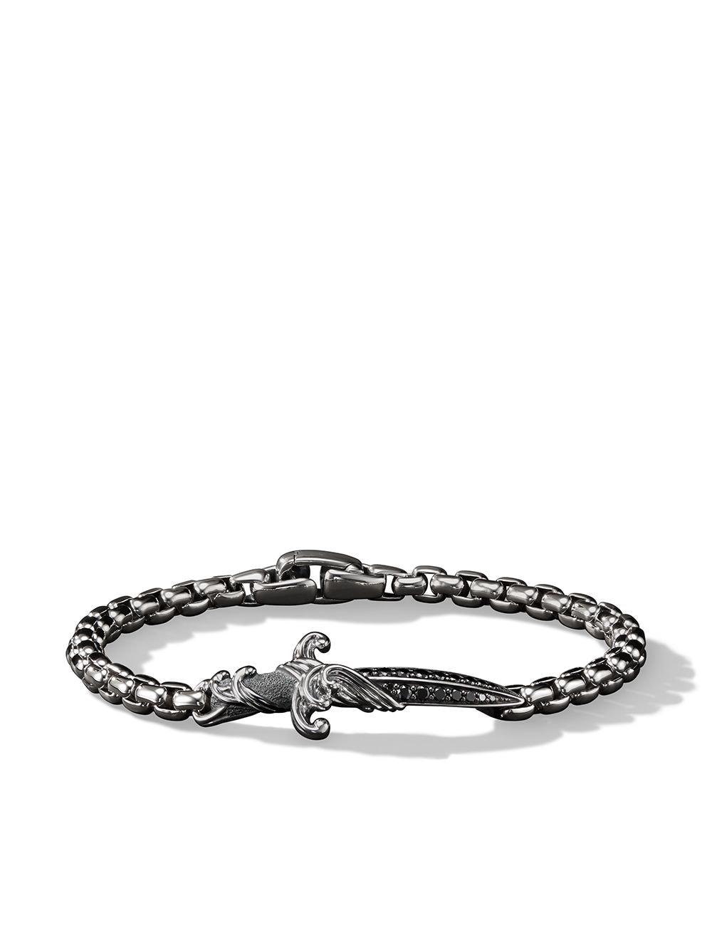 sterling silver Waves Dagger diamond bracelet