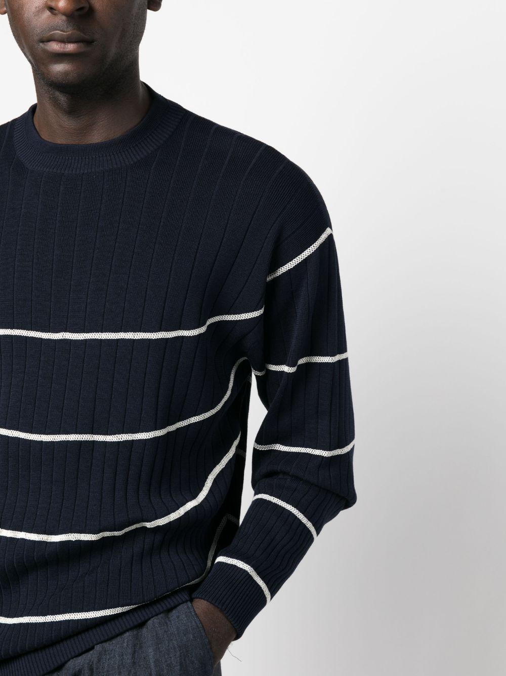 striped ribbed-knit jumper