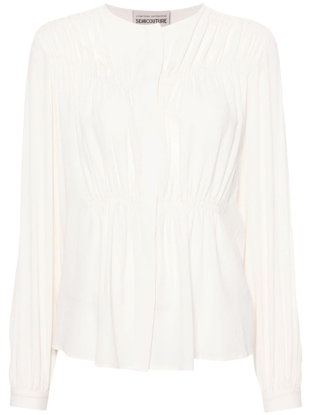 pleat-detail blouse 