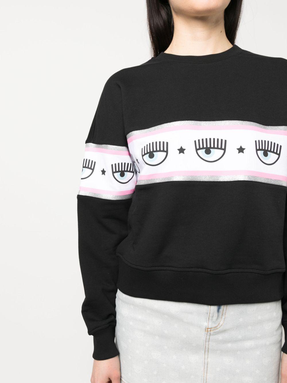 logomania-stripe cotton sweatshirt