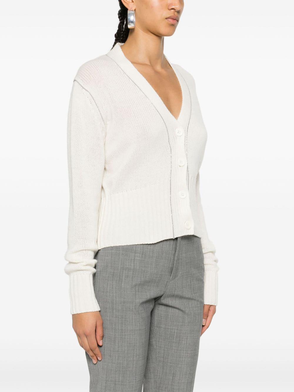 bead-embellished cashmere cardigan