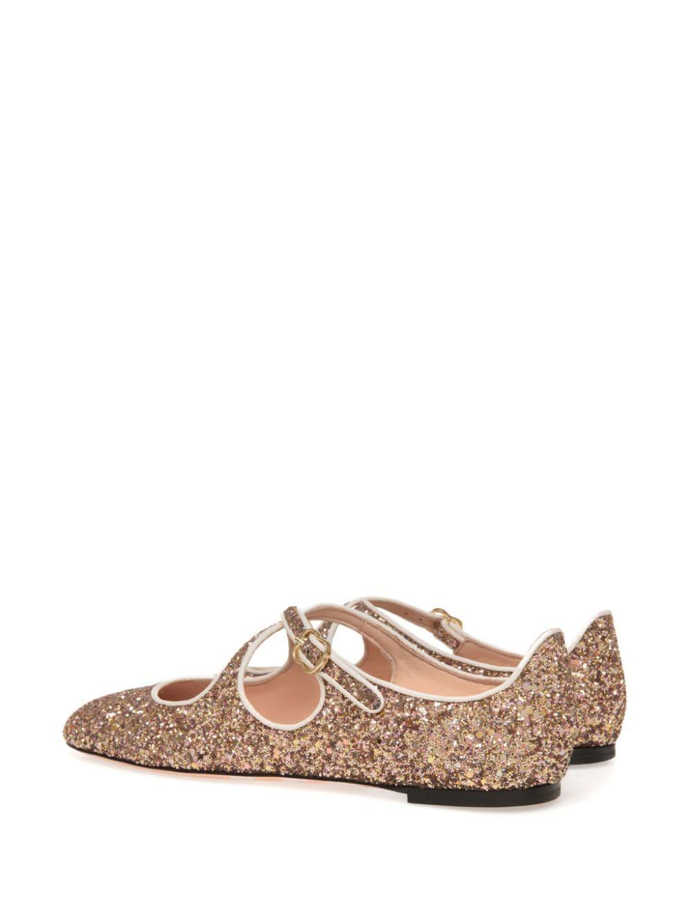 glitter-embellished ballerina shoes