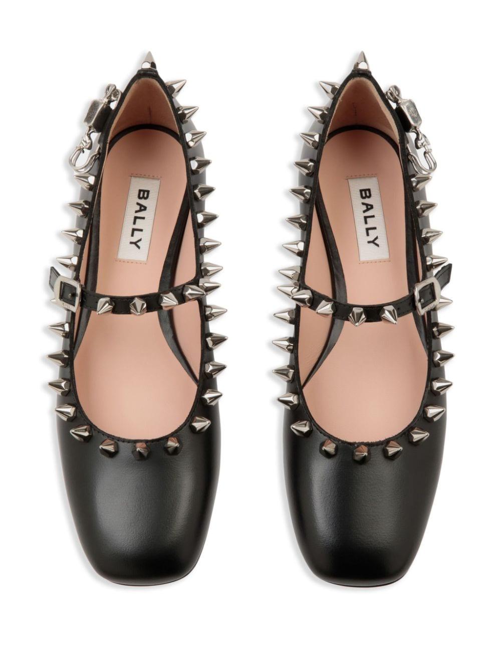 stud-embellished ballerina shoes