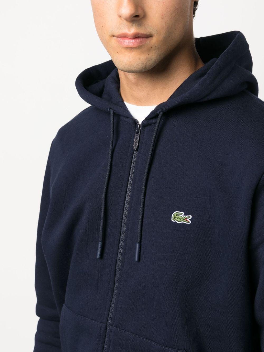 logo-embroidered zip-up hoodie