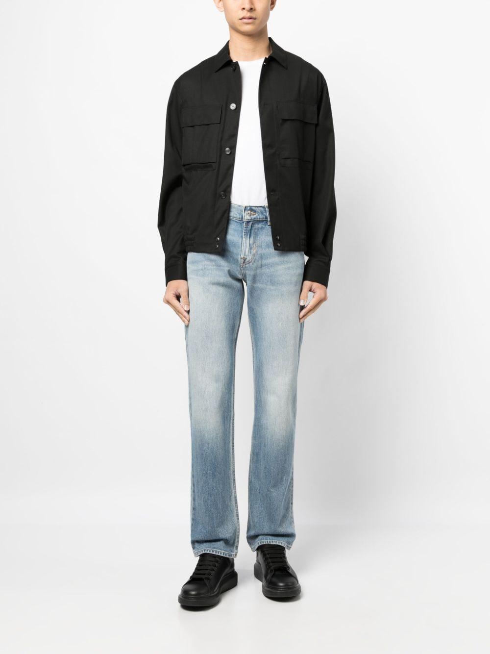 mid-rise straight-leg jeans