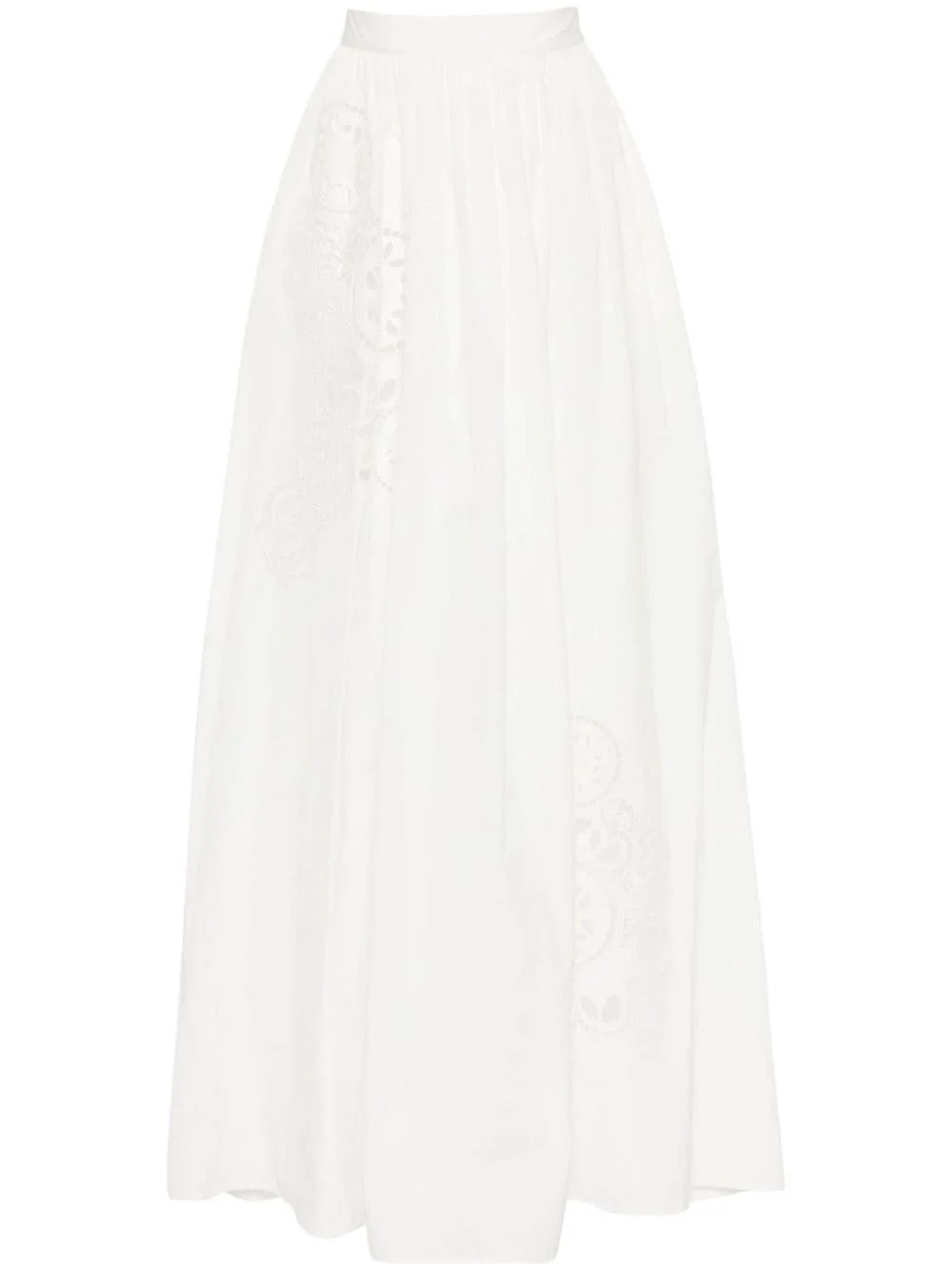 embroidered taffeta maxi skirt