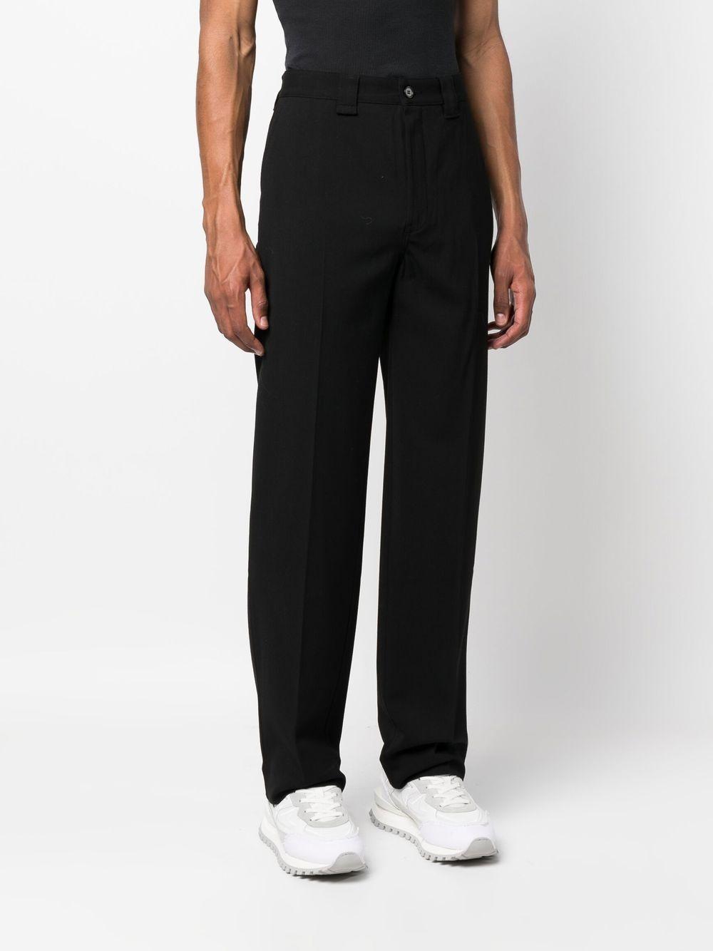 logo-patch straight-leg trousers