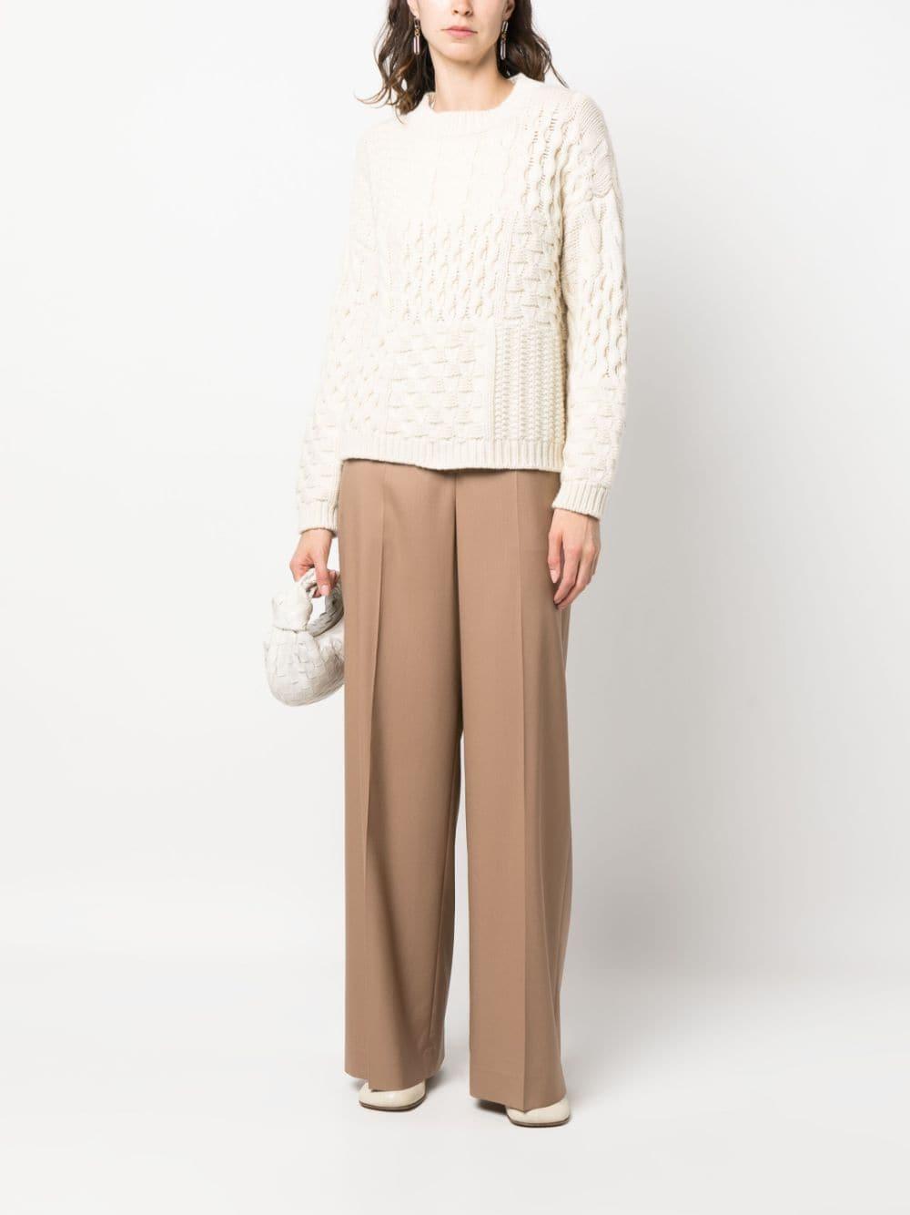 pressed-crease wide-leg trousers