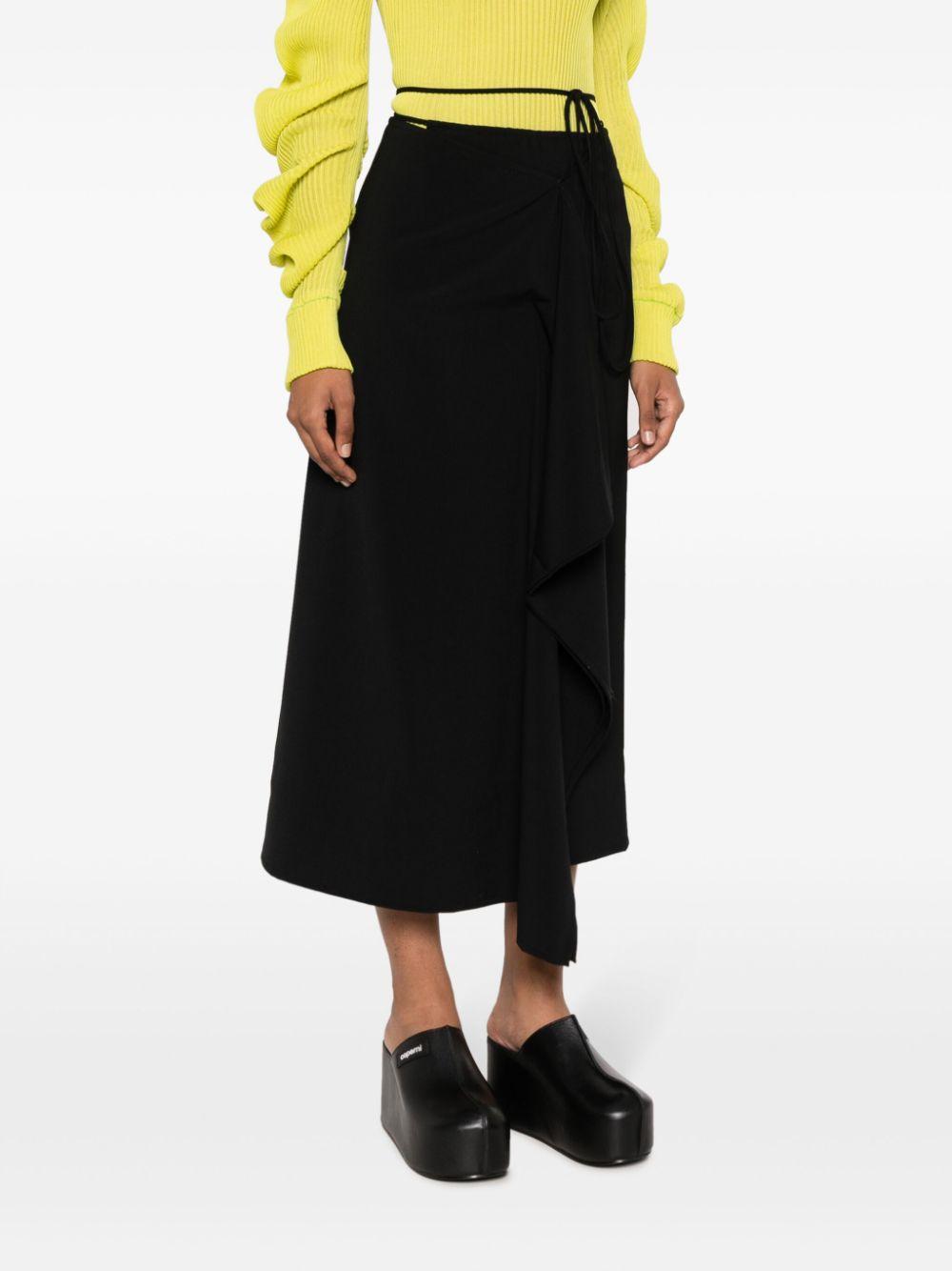 wraparound tie flared skirt