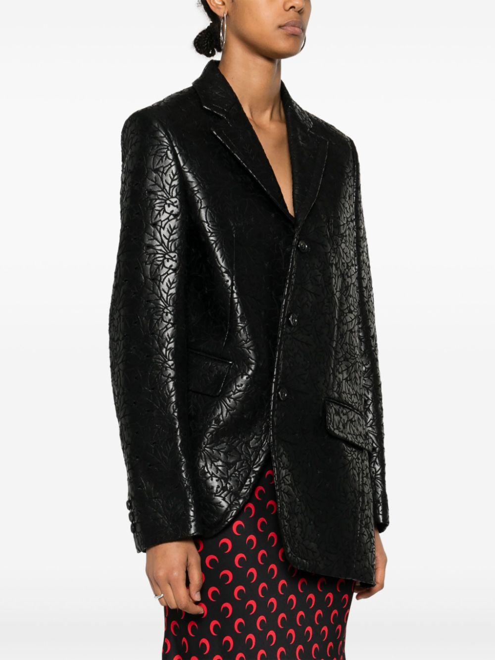 embossed asymmetric blazer