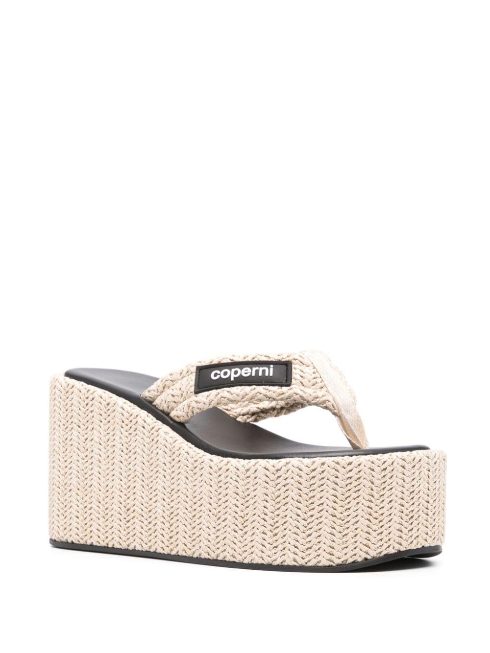 95mm raffia wedge sandals