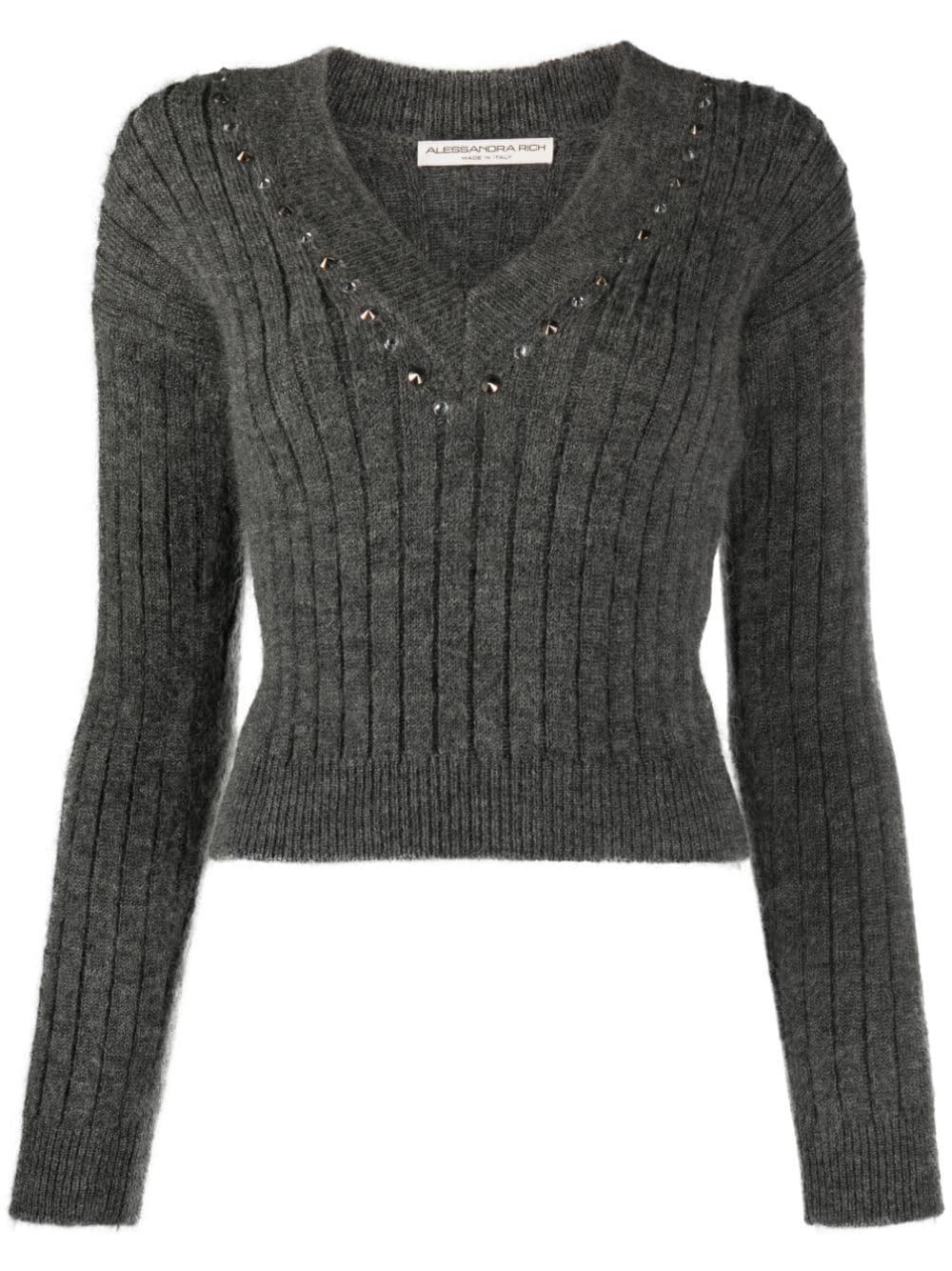 crystal-embellished wool jumper