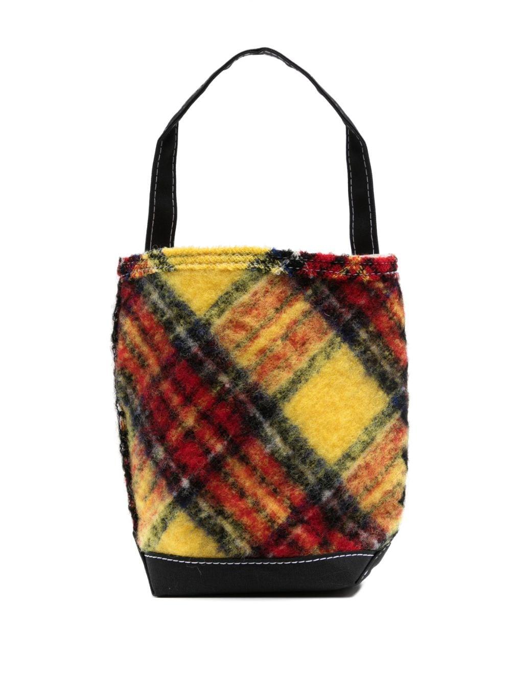 x Tembea checked cotton tote bag