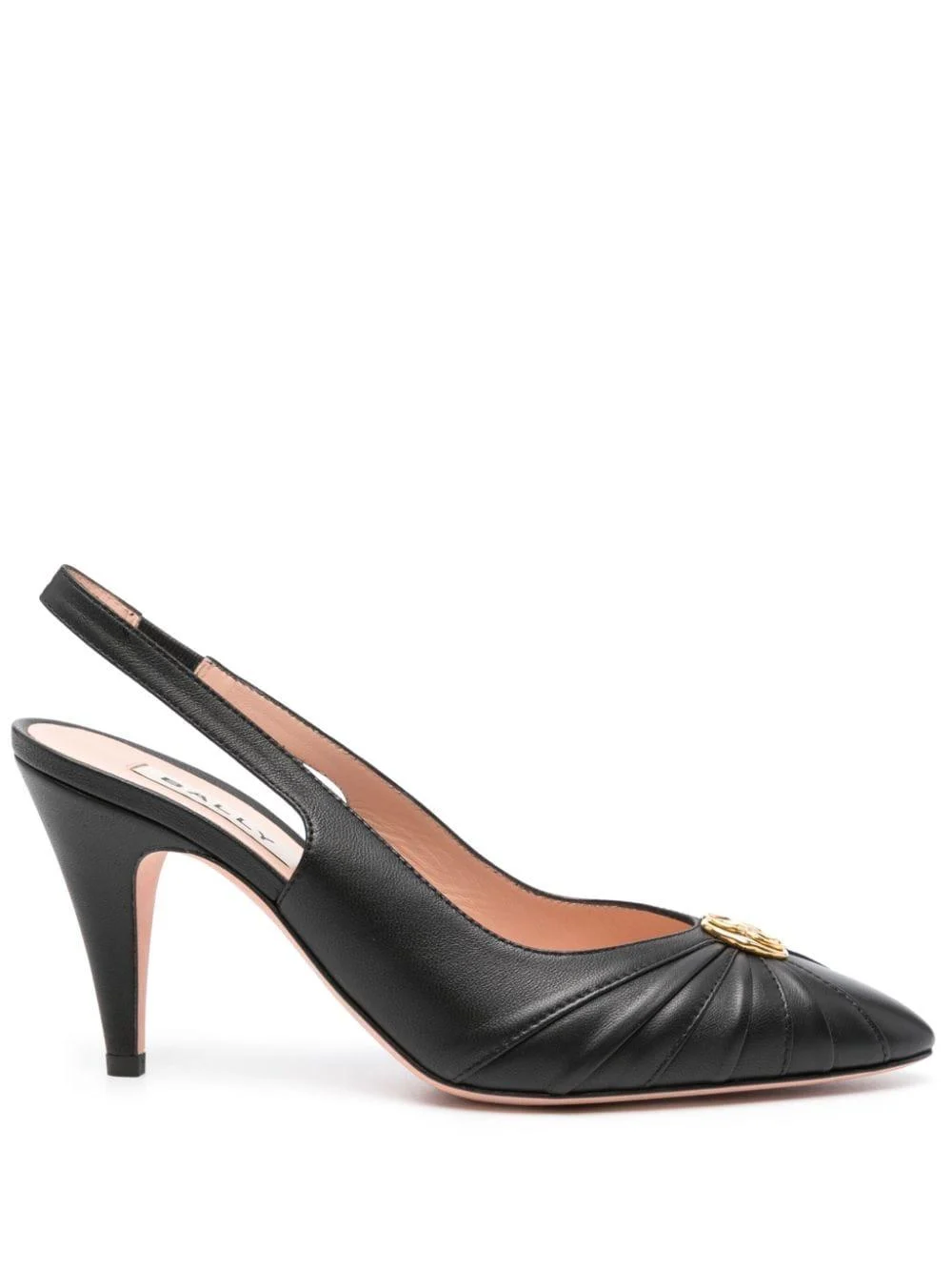 Emblem 80mm leather pumps