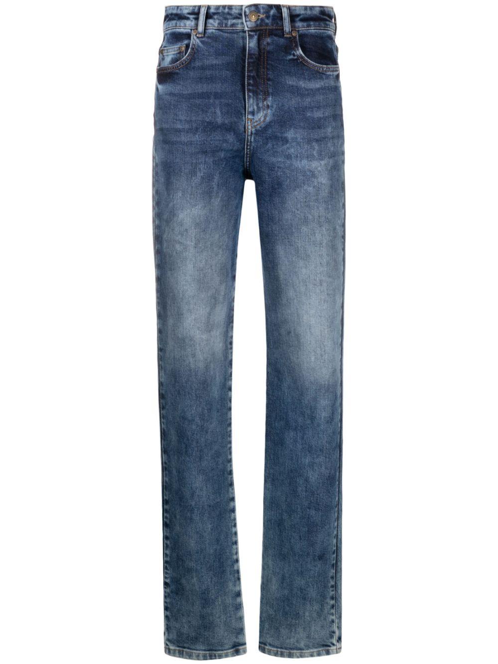 logo-embroidered straight-leg jeans