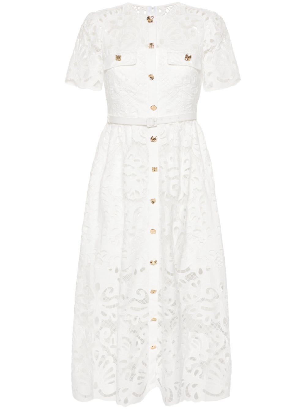 guipure-lace midi dress