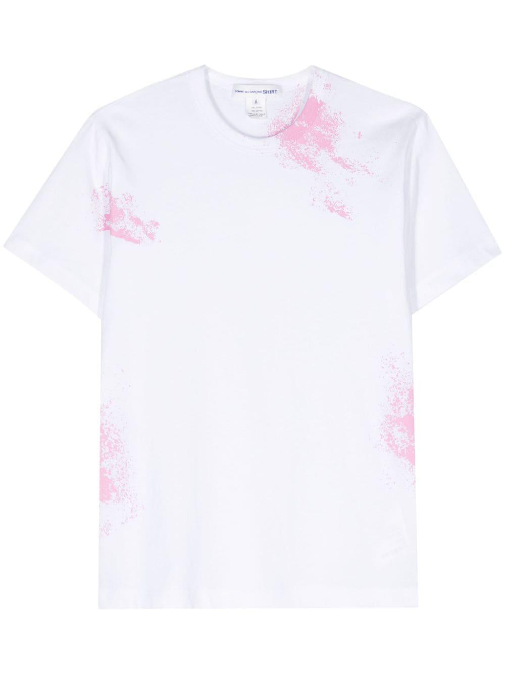 paint splatter-detail cotton T-shirt