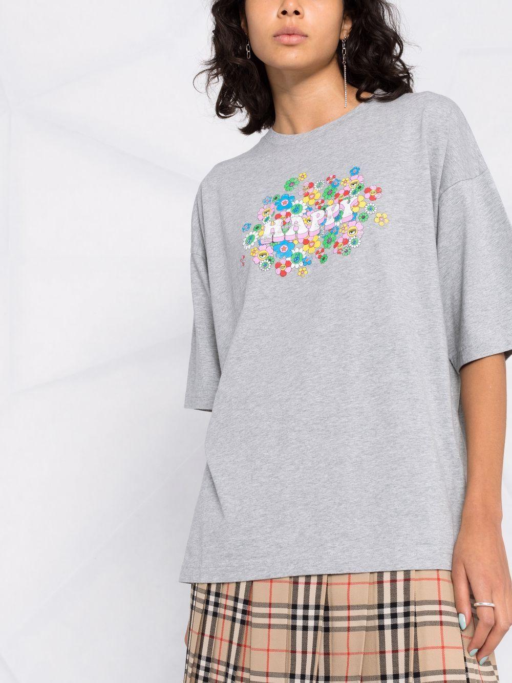 Happy print short-sleeve T-shirt