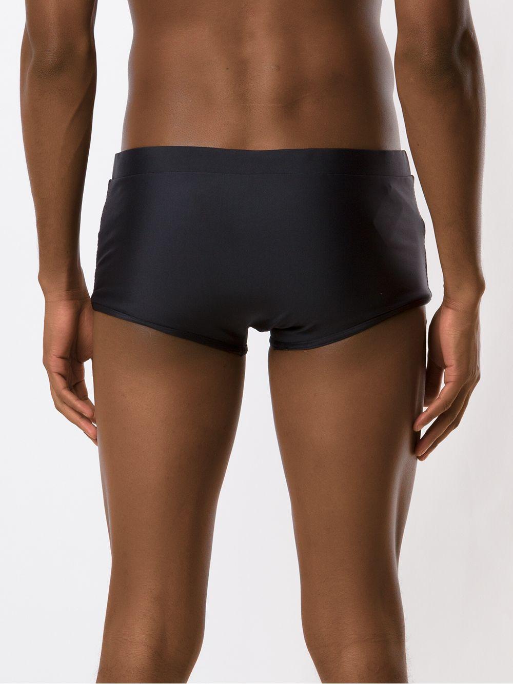 contrasting-panel swim shorts