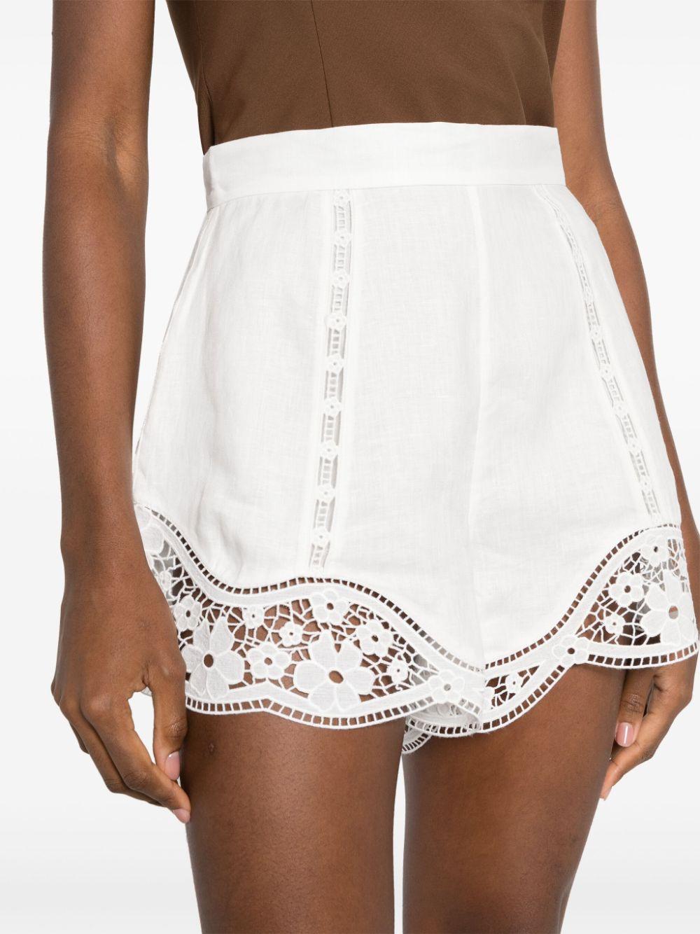 August broderie high-waisted shorts