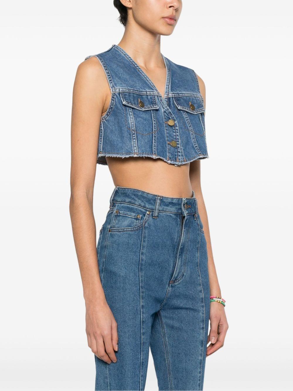 cropped denim gilet