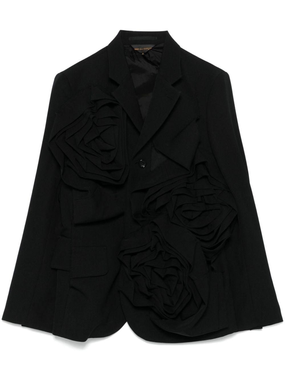 flowers-appliqué blazer