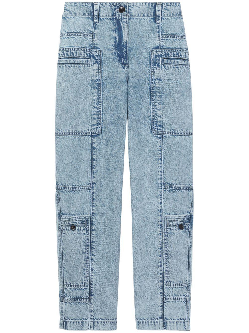 high-rise straight-leg jeans