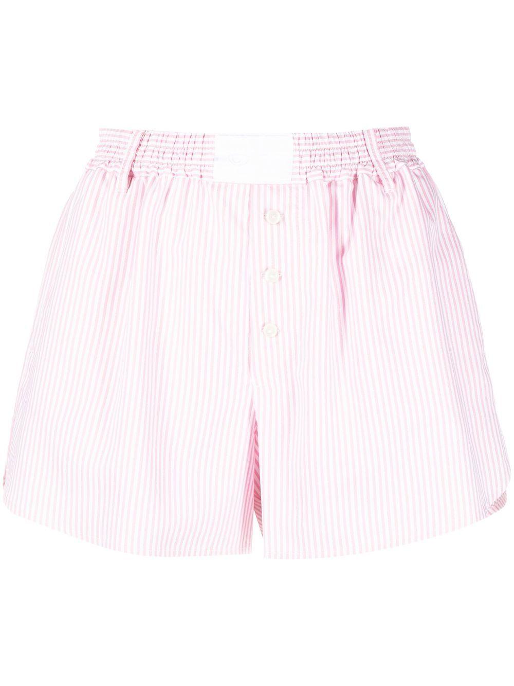 stripe-print button shorts