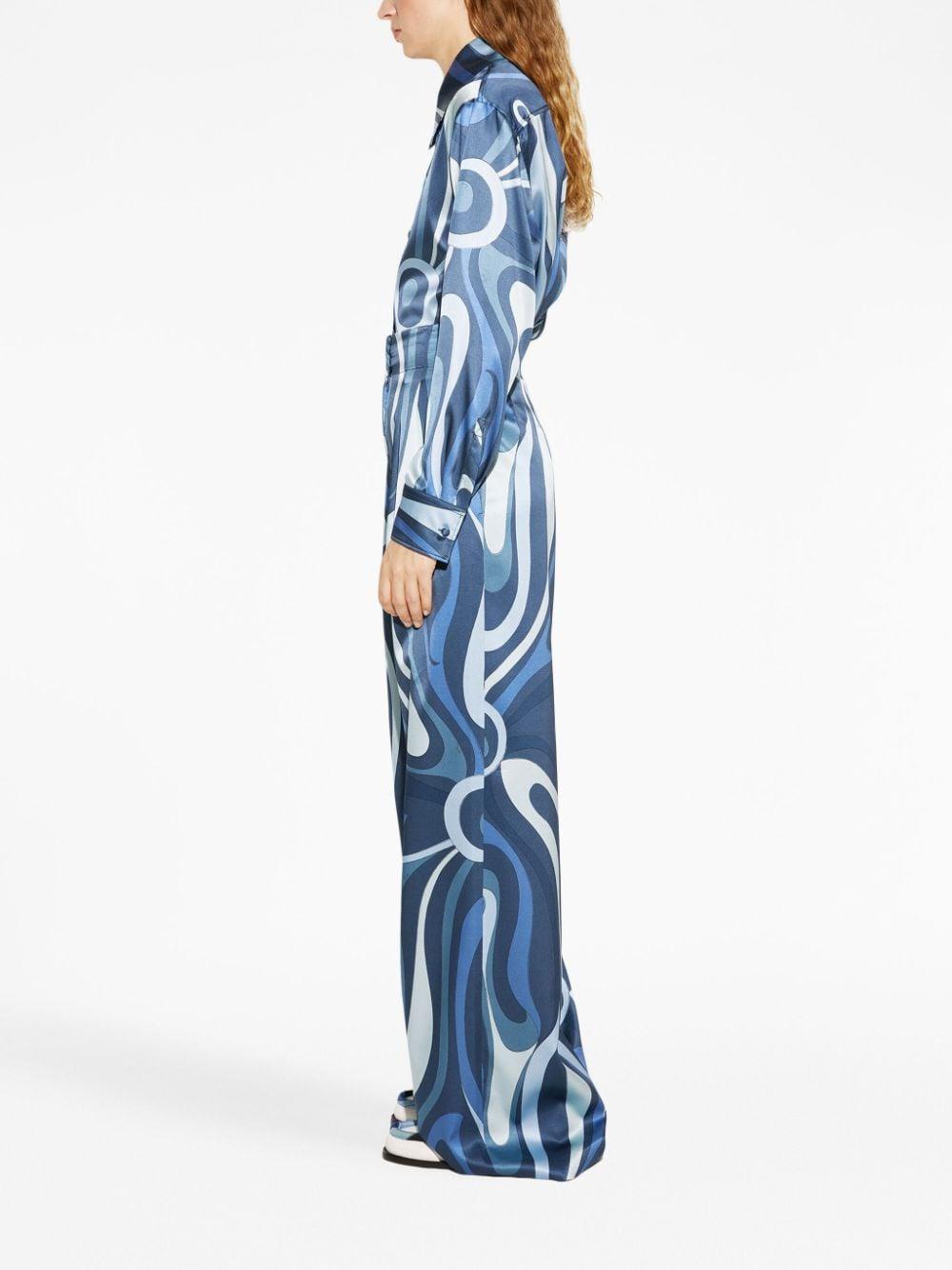 abstract-print silk culottes 