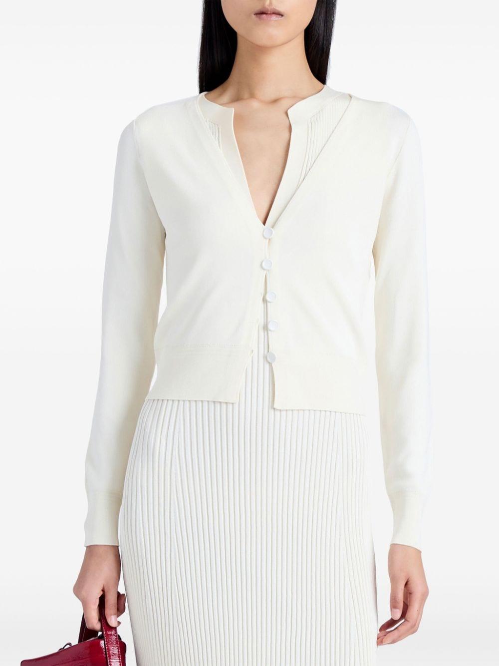 white silk Addie cardigan