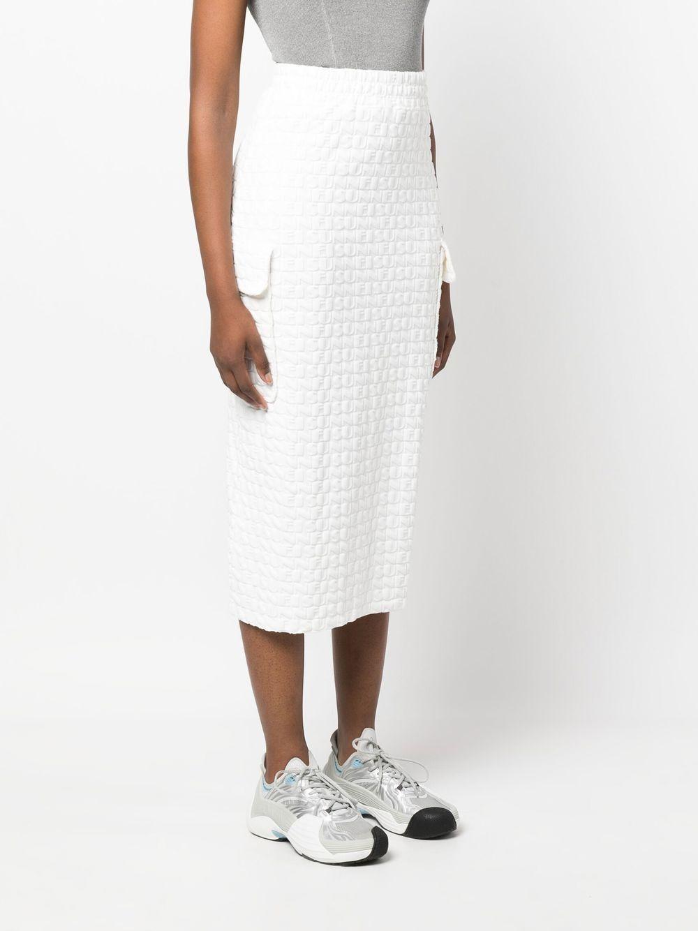 embossed logo-print midi skirt