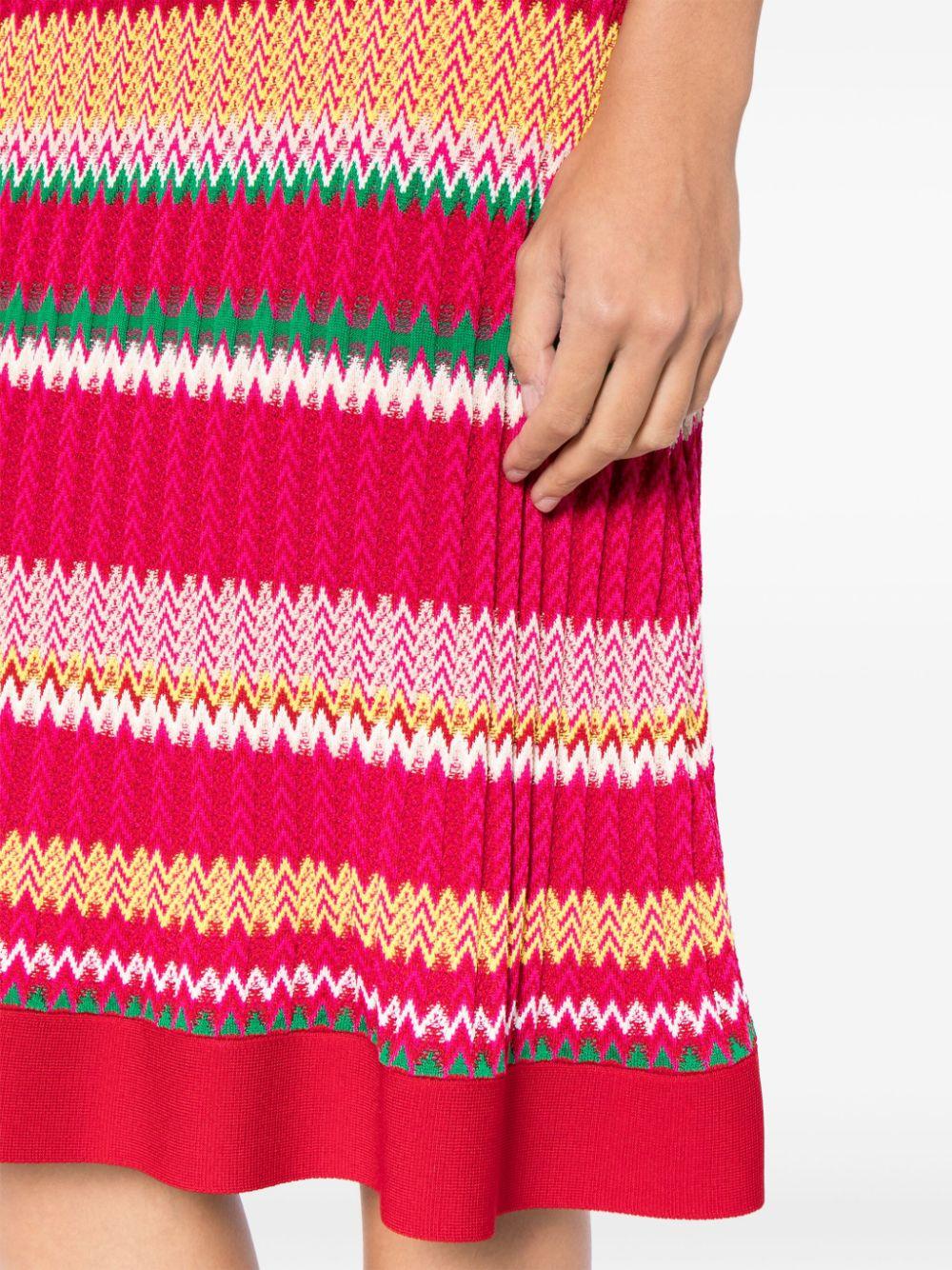 striped pattern midi-skirt