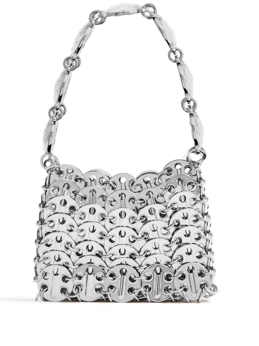 Disc embellished shoulder bag