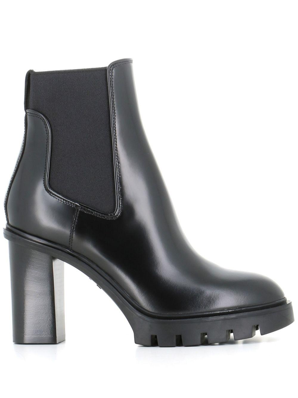 100mm leather ankle boots