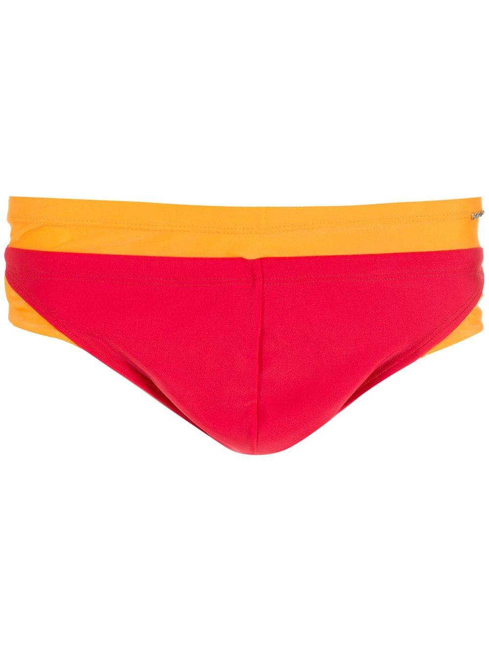 colour-block swimming trunks