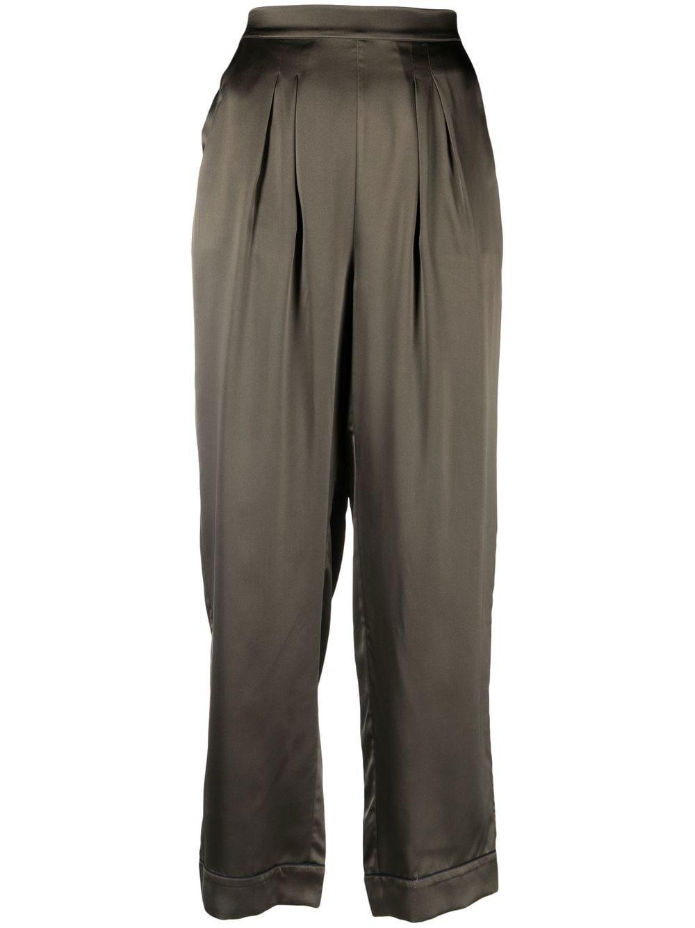 satin-finish loungewear trousers