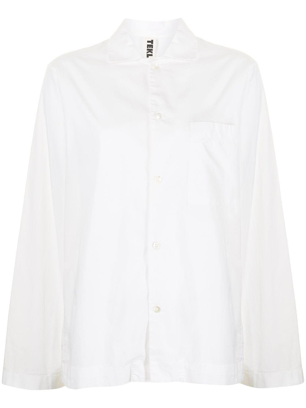 poplin long-sleeve pajama shirt