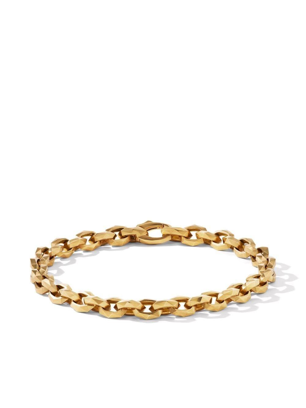 7mm 18kt yellow gold torqued chain bracelet