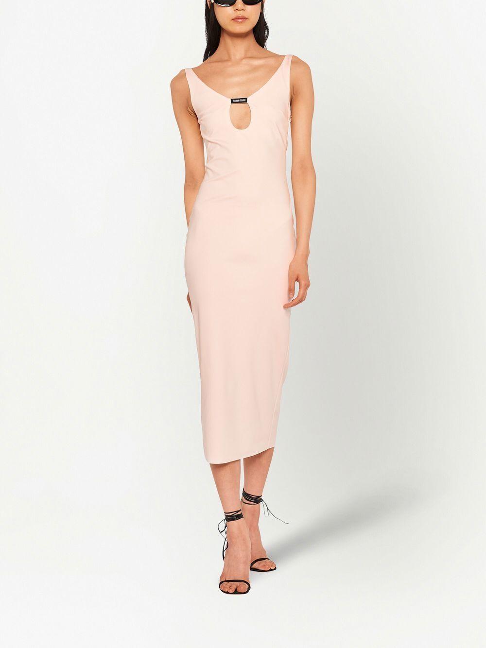 stretch-jersey keyhole-neck dress