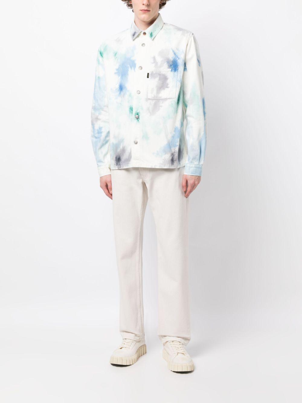 paint-splatter print cotton shirt