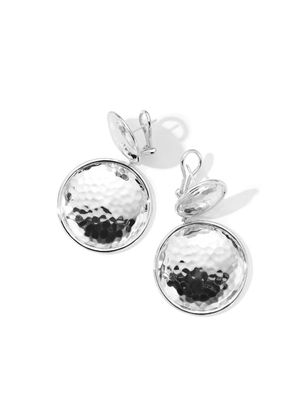 sterling silver Classico Snowman hammered clip-on earrings