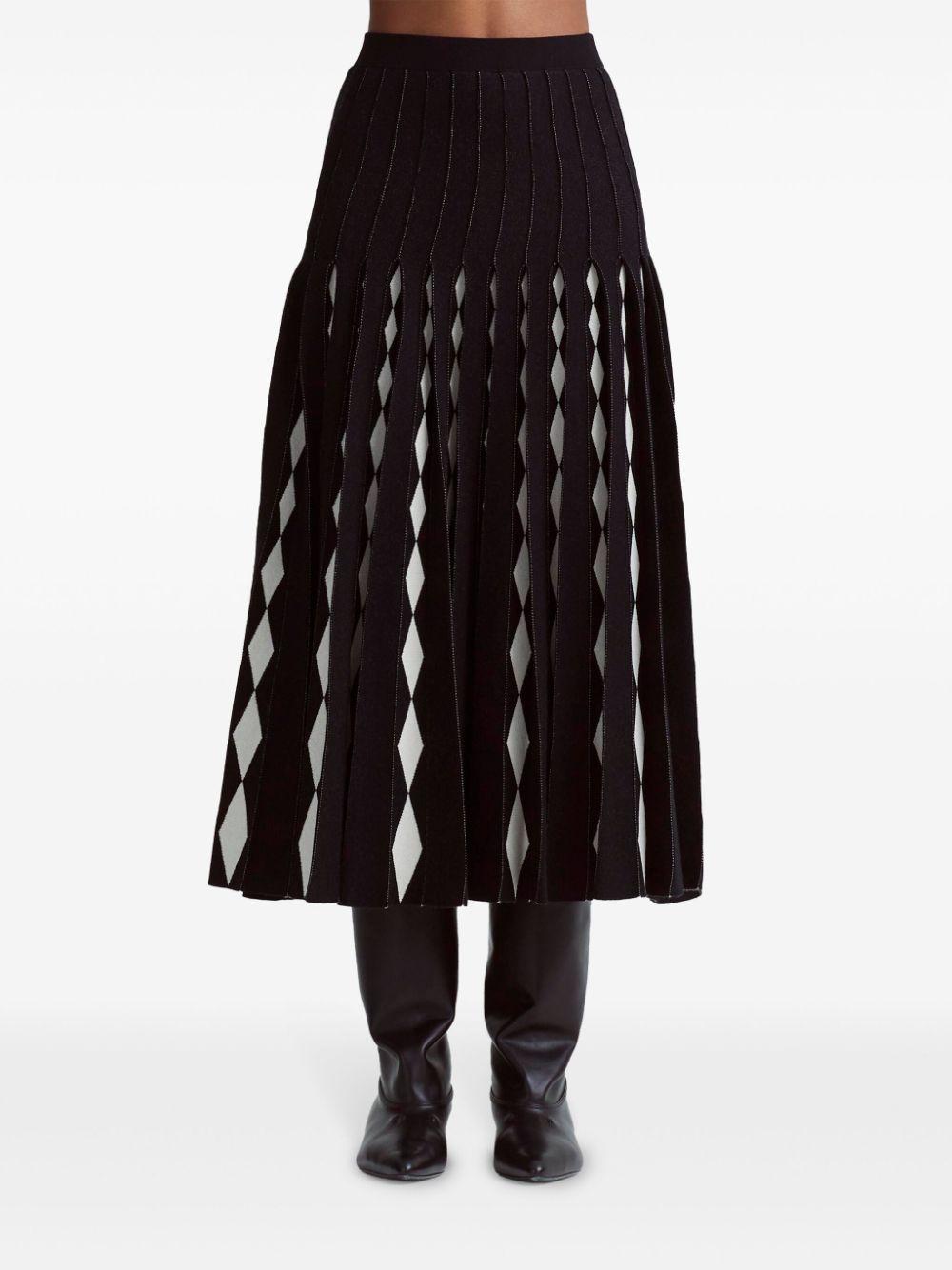 pleated midi skirt