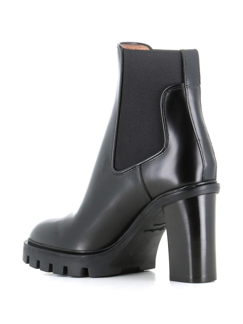 100mm leather ankle boots