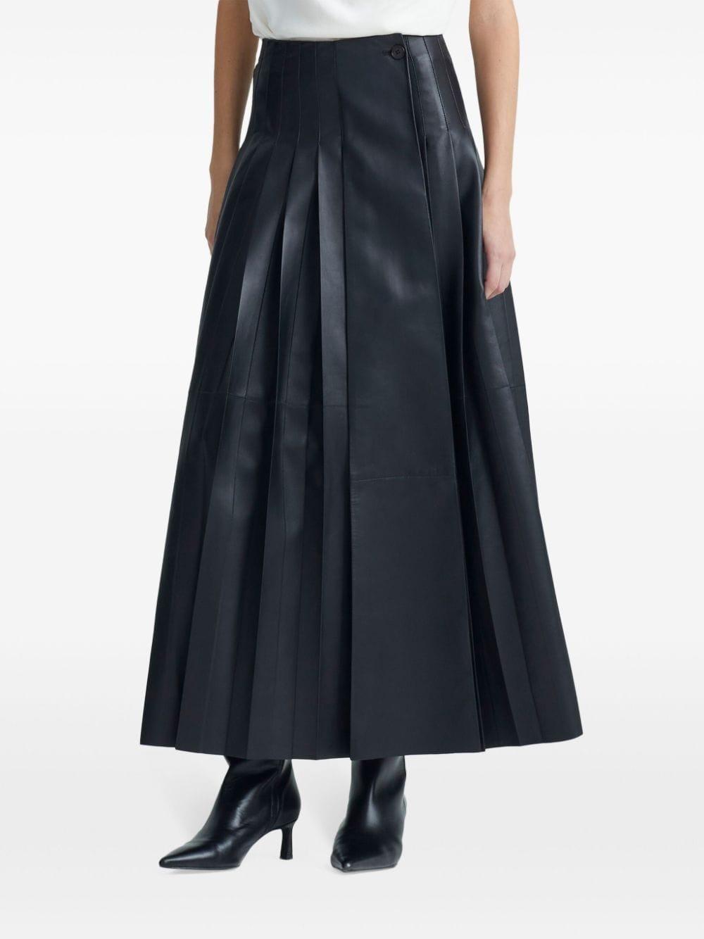 Frankie leather midi skirt