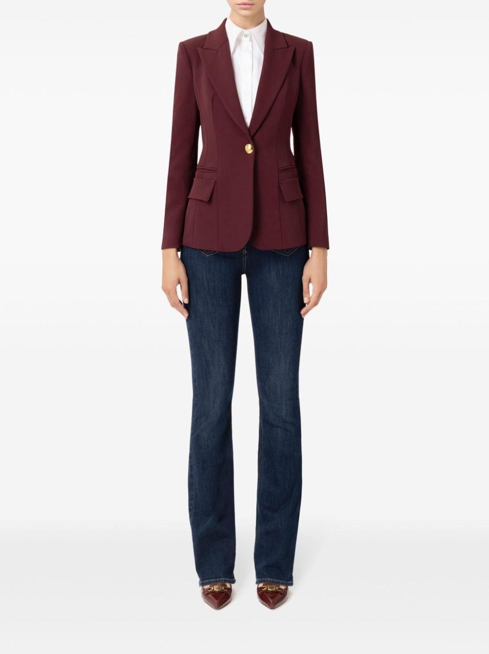 peak-lapel crepe blazer