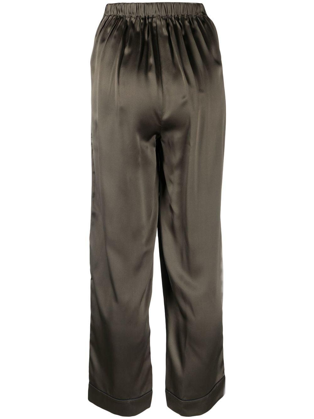 satin-finish loungewear trousers