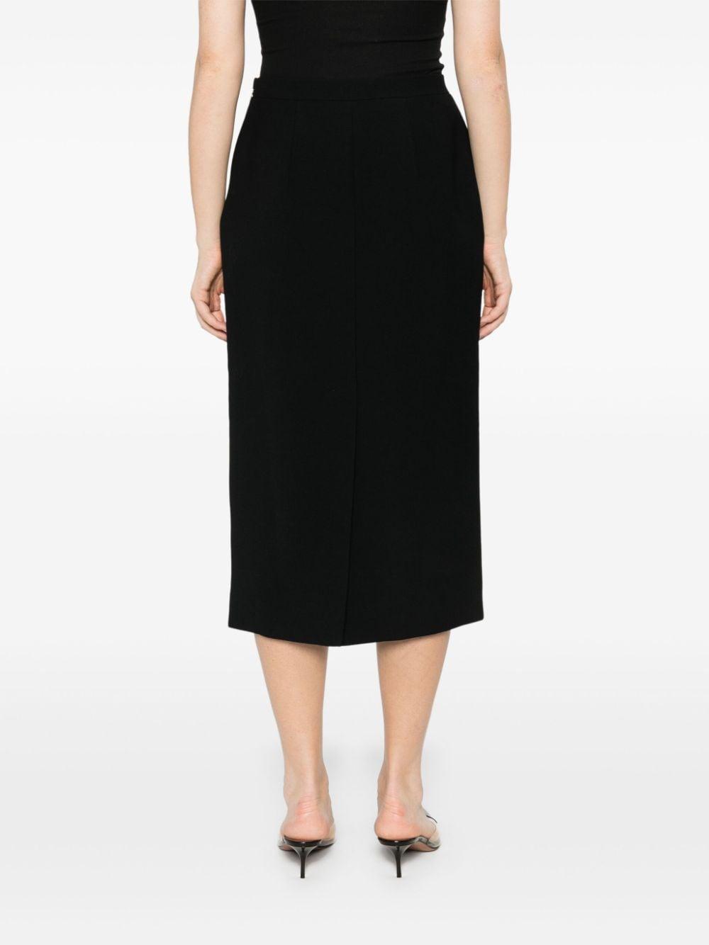 virgin wool midi skirt