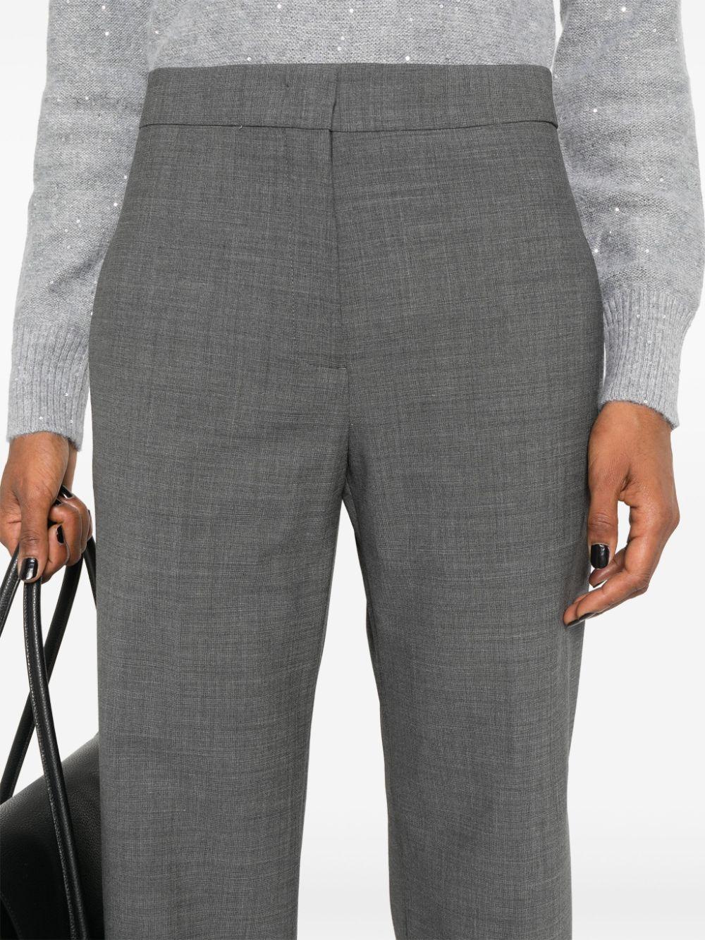 pressed crease straight-leg trousers