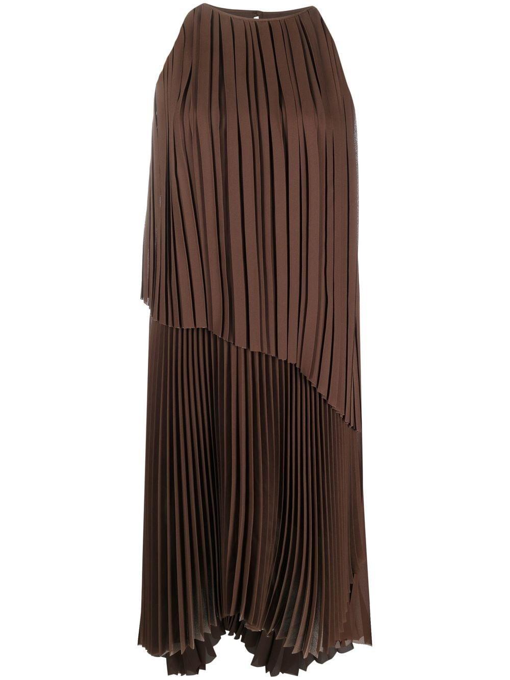 pleated asymmetric dress