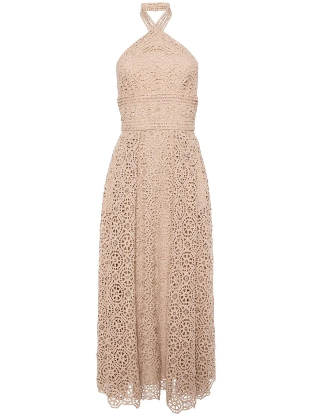 macramé halterneck maxi dress